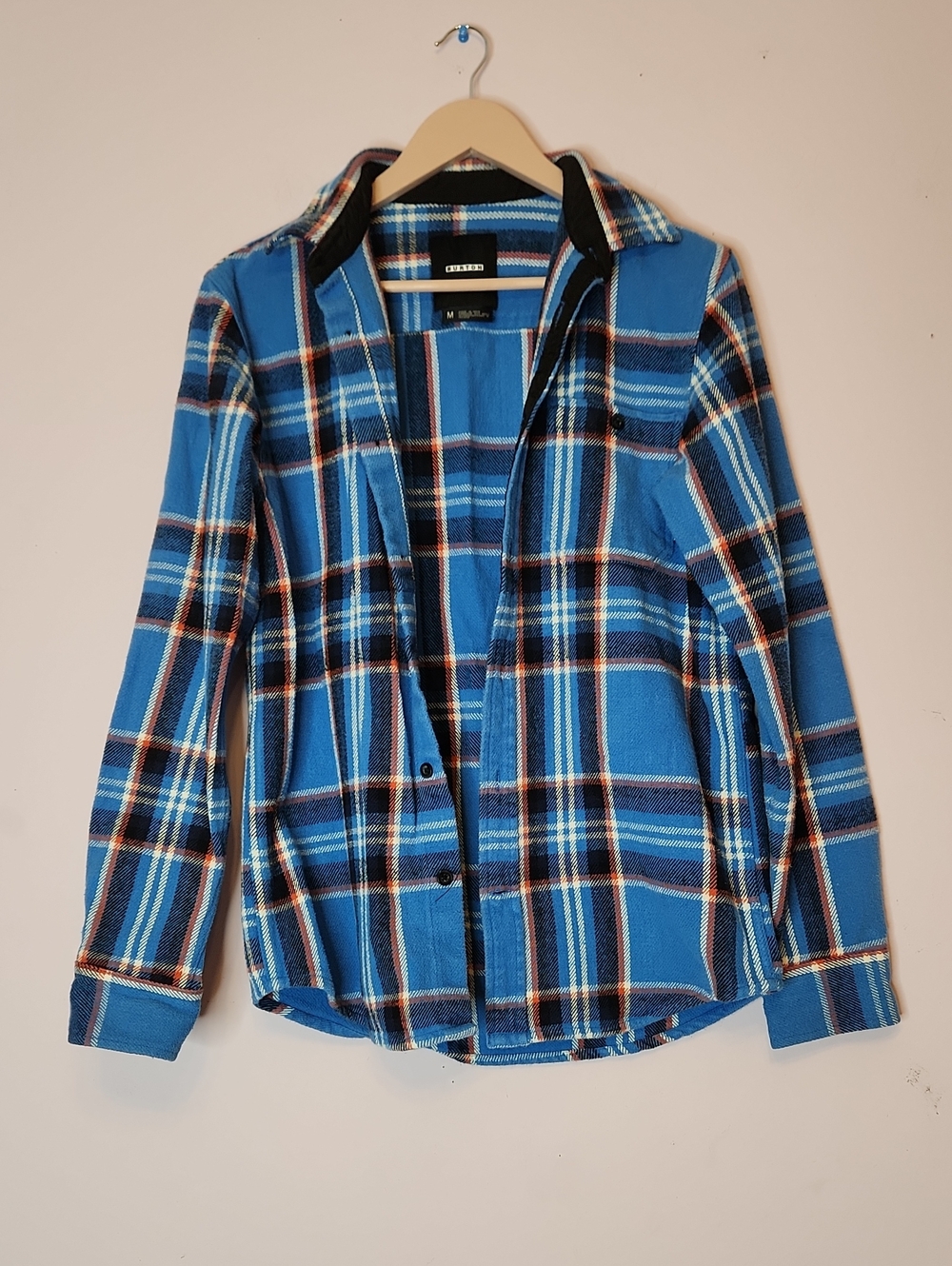 BURTON Men’s Flannel Plaid Button-Up Shirt, size M